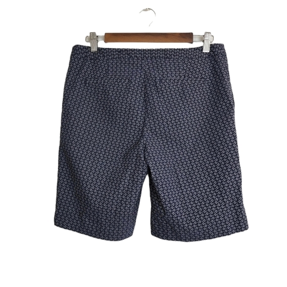 Mario Serrani  Diamond Print Blue Women's Bermuda Shorts Size 10 - Picture 2 of 7